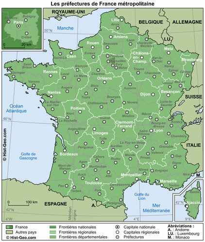 Les préfectures de l'île de France