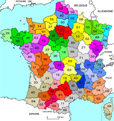 Les départements de France