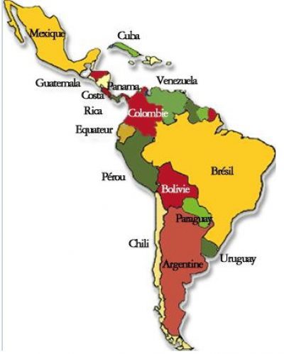 Les capitales de l'Amérique du Sud
