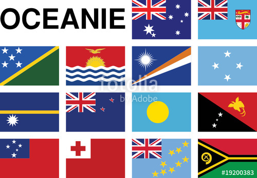 Drapeaux des pays et des îles d'Océanie